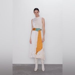 NWT Zara Wrinkle Effect Wrap Dress Size Medium